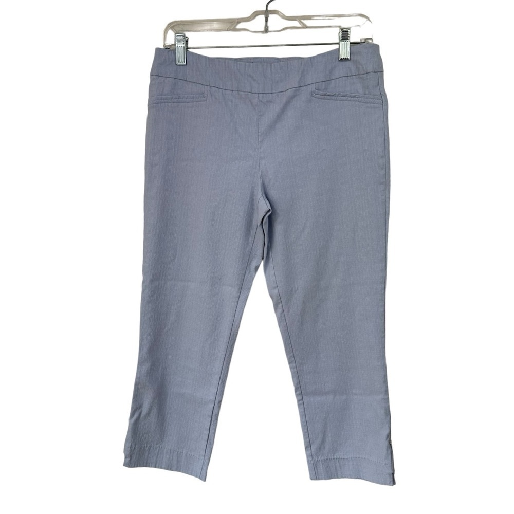 Jasmine & Juliana Sky Blue Cropped Stretch Capri Pants, 8